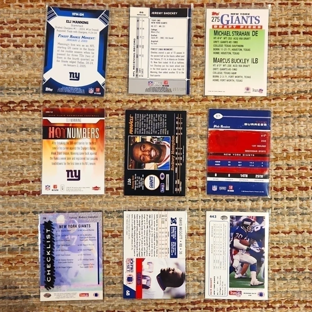 NEW York Giants 54 Sports Cards 80s-2020s